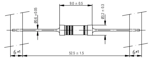 RSF1WSJT-52-2K2 - 2.2KOhm 1W 5% RM5 fémréteg ellenállás - YAGEO