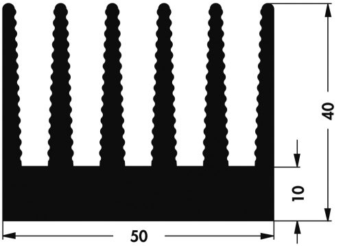 SK43475SA - 50mm széles méret:75x50x40mm 2,46K/W hűtőborda - FISCHER ELEKTRONIK