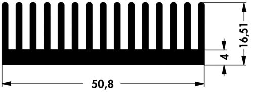 SK42675SA - 51mm széles méret: 75x51x16,5mm hűtőborda - FISCHER ELEKTRONIK