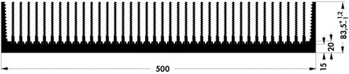 SK160150 - 500mm széles méret: 150x500x83,5mm 0,15K/W hűtőborda - FISCHER ELEKTRONIK