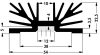 SK6537,5SA1xM3 - 54mm széles méret:37,5x54x22.5mm 3.6K/W hűtőborda - FISCHER ELEKTRONIK