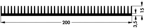 SK1661000AL - 200mm széles méret:1000x200x15mm natúr hűtőborda - FISCHER ELEKTRONIK