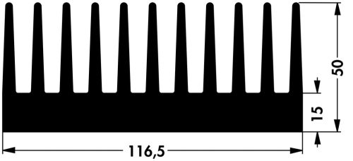 SK411150SA - 116mm széles méret:150x116,5x50mm 0,97K/W hűtőborda - FISCHER ELEKTRONIK
