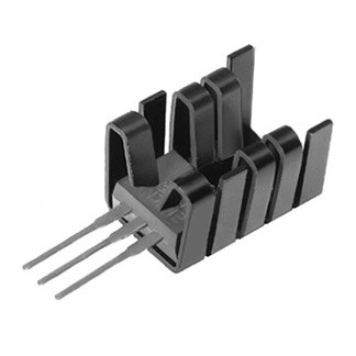 FK252SA220O - 12.7mm széles méret:19.5x12.7x12.7mm 21K/W fekete, csipesz 0.5mm hűtőzászlóhoz - FISCHER ELEKTRONIK