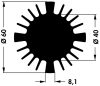 SK56937.5SA - hűtőborda teljesítmény LED-hez méret:d=60x37.5mm 1.8K/W - FISCHER ELEKTRONIK
