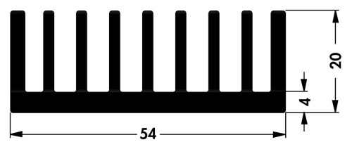 SK9950SA - 54mm széles méret:50x54x20mm 4K/W hűtőborda - FISCHER ELEKTRONIK