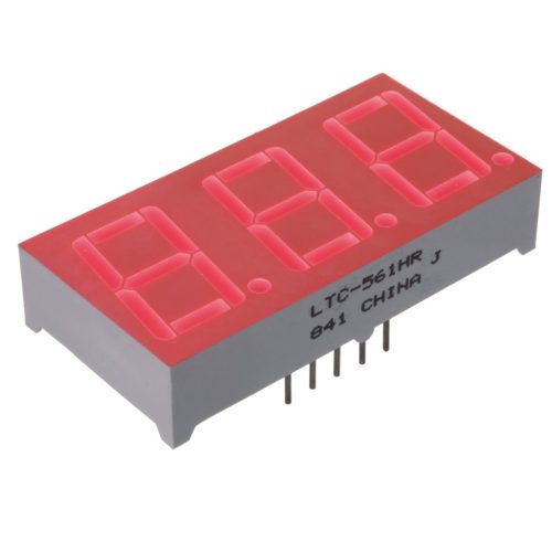 14.2x3 PA-E 14.2mm anód extra piros 3-digit - LITEON - LTC-561HR