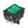 H8653VBNBP - billenő kapcsoló 24x21mm 2x10A/250V (1-0) zöld izzó sarus 4.8x0.8mm - ARCOLECTRIC