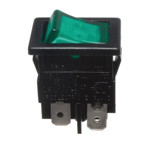 H8553VBNAE - billenő kapcsoló 15x21mm 2x10A/250V (1-0) zöld izzóval, sarus - ARCOLECTRIC