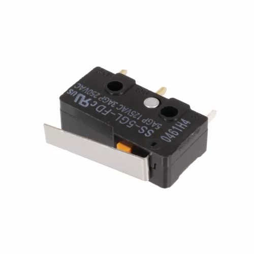 SS-01GL-FD – Mikroschalter mit Flachhebel, SPDT, 0,1 A/30 V DC, 0,16 N (16 gf), für die Leiterplattenmontage (PCB) – OMRON