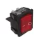   H8653VBBR3076W - billenő kapcsoló 24x21mm 2x10A/250V (1-0) piros izzó, jelölés:0-1(fehér), sarus 4.8x0.8mm - ARCOLECTRIC