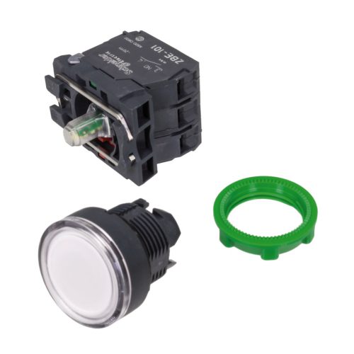 XB5AW31B5 - nyomógomb LED Izzóval, ipari, DC/AC 24V, D=22mm, szerelhető, fehér - SCHNEIDER ELECTRIC