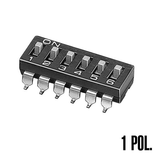 A6S-1104-PH - SMD DIP-kapcsoló, 1 áramkör fekete 24V/25mA - OMRON