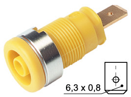 4mm biztonsági aljzat sárga - HIRSCHMANN - SEB2620-F6.3YELLOW(972356103)