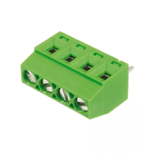 AKZ602/4-3.81-V-GREEN - 4-pólusú NYÁK-os sorkapocs RM=3.81mm zöld, 10mm magas - PTR MESSTECHNIK