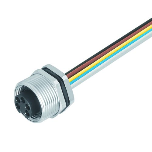 09245010005 - 7/8 ipari 5-pólusú szerelhető aljzat, 4+PE 820/870 (7/8 inch), IP67 20cm vezetékkel - BINDER