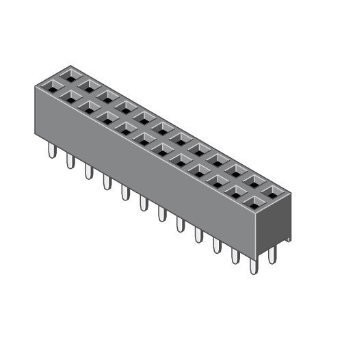 094-2-020-0-NTX-YSO - tüskesor aljzat, 2X10-pólus NYÁK-ba, ónozott - GARRY