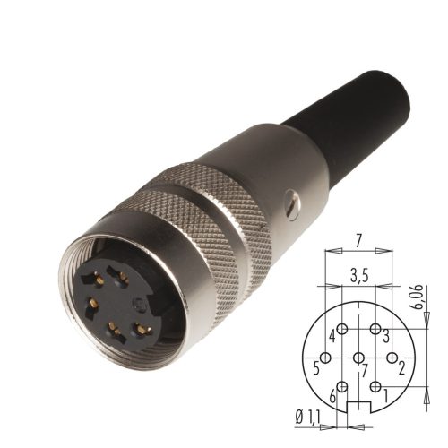 0903260007 - M16 ipari 7-pólusú aljzat, lengő BINDER 680 - BINDER