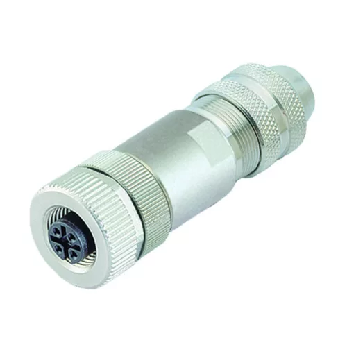 99143081404 - M12-A 4-pólusú lengő aljzat 90° 4-6mm kábelbevezető BINDER 713, IP67 - BINDER