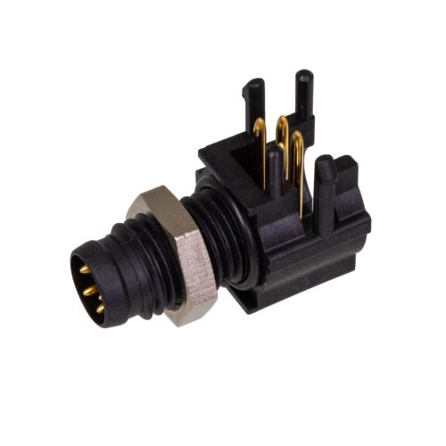99339128204 - M8 ipari 4-pólusú dugó, 90° NYÁK-ba BINDER 718 IP67 - BINDER