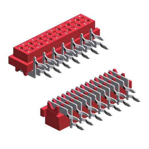 MMF-010-RB50-99 - MINI MATE 10-pólusú NYÁK-ba ültethető aljzat 90° RM=1.27mm Reel - E-TEC