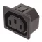   43R043121150 - beépíthető hálózati aljzat, 250V/10A Snap-In, forrfüles - K+B CONNECTOR