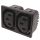 44R022121150 - dupla beépíthető hálózati aljzat, 250V/10A Snap-In, forrfüles - K+B CONNECTOR