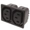   44R022121150 - dupla beépíthető hálózati aljzat, 250V/10A Snap-In, forrfüles - K+B CONNECTOR