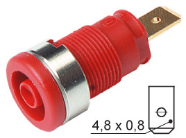4mm Secured Socket Red - HIRSCHMANN - SEB2610-F4.8RED(972355101)