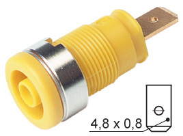 4mm Secured Socket Yellow - HIRSCHMANN - SEB2610-F4.8YELLOW(972355103)