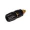   4mm Banana Socket Black, gold-plated - HIRSCHMANN - PKI10ABLACKAU(930103700)