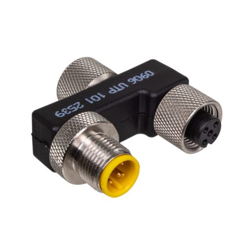 0906UTP101 - M12 T-elosztó, 5-pólus, 1xdugó/2xaljzat - BELDEN