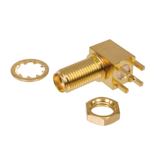 142-0701-501 - SMA 90° aljzat, NYÁK-ba - CINCH CONNECTIVITY
