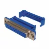 D-SUB 25 szalagkábeles aljzat, műanyag szorítóval, szigetelt, kék - NONAME