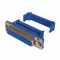   D-SUB 25 szalagkábeles aljzat, műanyag szorítóval, szigetelt, kék - NONAME