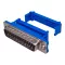   D-SUB 25 szalagkábeles dugó, műanyag szorítóval, szigetelt, kék - NONAME