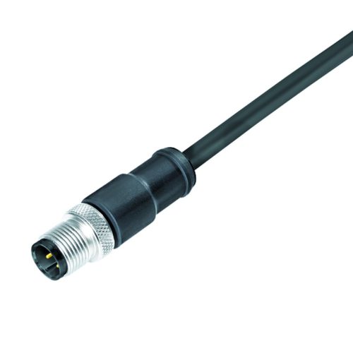 77-3529-0000-50703-0200 - M12-A ipari 3-pólusú dugó 2m vezetékkel, Binder 763, 250V/4A, IP67 - BINDER