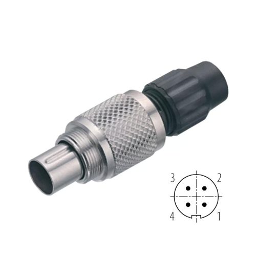 99007910204 - M9 ipari 4-pólusú dugó, lengő BINDER 711 IP40 - BINDER