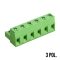   AKZ960/3-7.62-GREEN - sorkapocs 3-pólusú lengő aljzat RM3 (7.62mm) STLZ 960/3 típushoz - PTR MESSTECHNIK