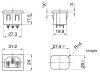 6162.0020 - csatlakotó, beépíthető hálózati dugó, 250V/10(15)A VDE, UL, 4.8mm sarus bepattintható fal=1.5mm - SCHURTER