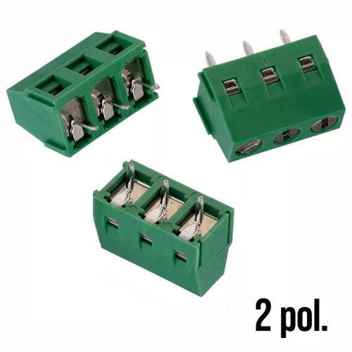 691213710002 - NYÁK-os sorkapocs 2-pólusú, RM=5.0mm zöld 10mm magas - WÜRTH