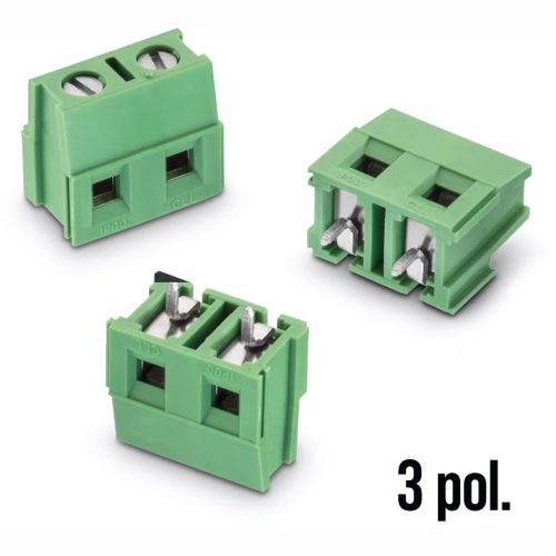 691216410003 - NYÁK-os sorkapocs 3-pólusú, RM=7.62mm zöld 13.8mm magas - WÜRTH