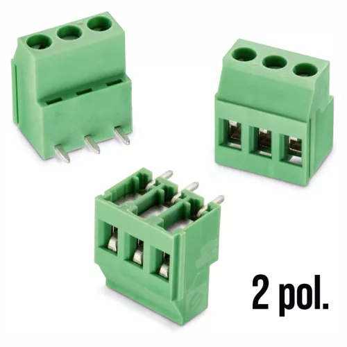 691253500002 - 90° NYÁK-os sorkapocs 2-pólusú RM=5.08mm zöld 18mm magas 90°-os lábak - WÜRTH