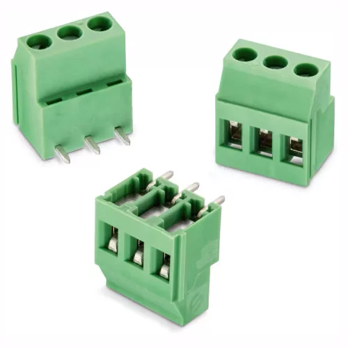 691253500003 - 90° NYÁK-os sorkapocs 3-pólusú RM=5.08mm zöld 18mm magas 90°-os lábak - WÜRTH