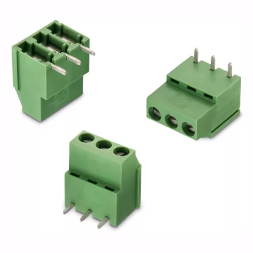 691253700003 - 90° NYÁK-os sorkapocs 3-pólusú RM=5.00mm zöld 18mm magas 90°-os lábak - WÜRTH