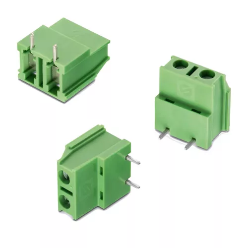 691253400002 - 90° NYÁK-os sorkapocs 2-pólusú RM=7.62mm zöld 18mm magas 90°-os lábak - WÜRTH