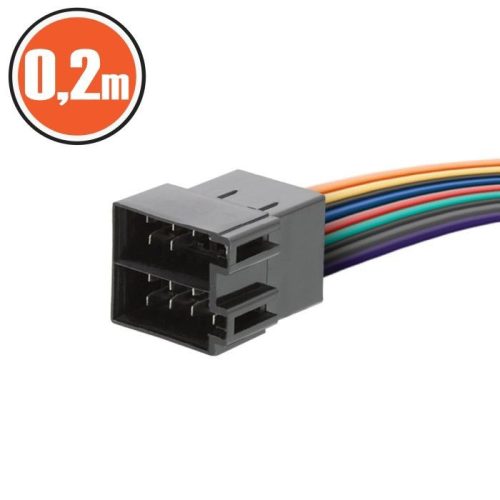 ISO car connector plug with 20 cm cable, 13-pin - NONAME - -