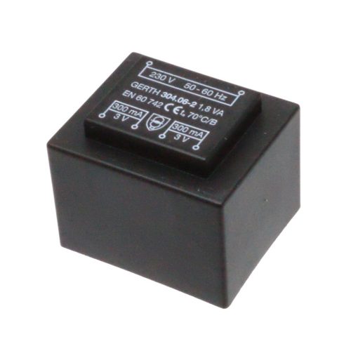 304.06.2 - 2 X 3V / 0,25A 1,8VA transzformátor - GERTH