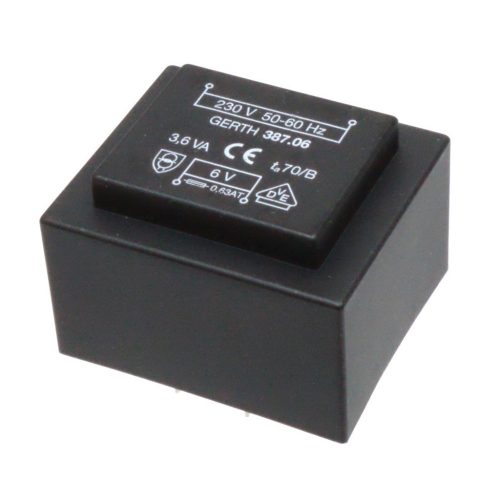 387.24 - 24V / 0.125A (0.15A) 3,6VA transzformátor - GERTH