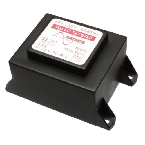 541.15.2 - 2X7.5V / 0.8A 12VA transzformátor - BREMER